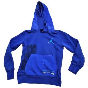 Jordan Boys Blue‎ Jumpman Fleece Hoodie Ripstop Accents Size S 8-10 Yrs *